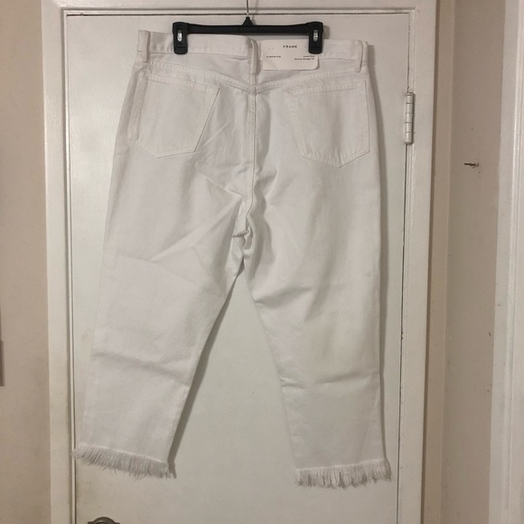 Frame Le Stevie Crop Blanc White Size 33 - Picture 3 of 5